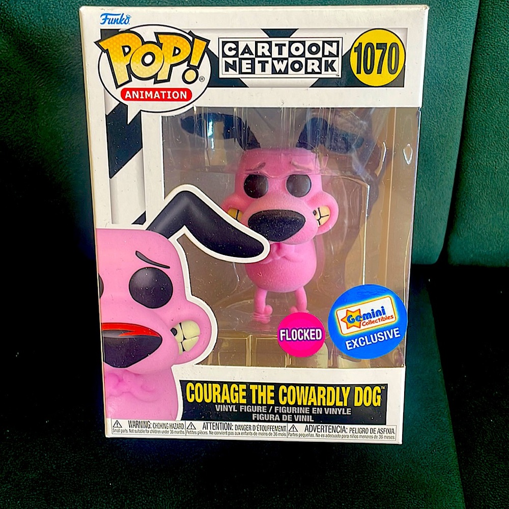 Cartoon Network Funko Pop Collectible Courage the Cowardly Dog #1070 FLOCKED